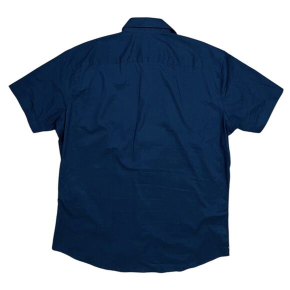 Selected Homme Slim Cuban Collar Shirt Sky Captain Blue Short Sleeve Size 18 / M - Picture 3 of 7